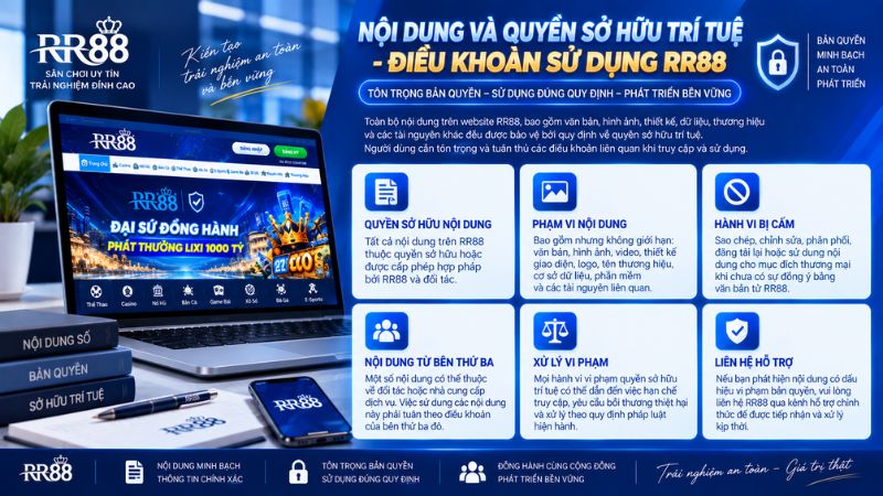 Nội dung và quyền sở hữu trí tuệ - - Điều Khoản Sử Dụng RR88